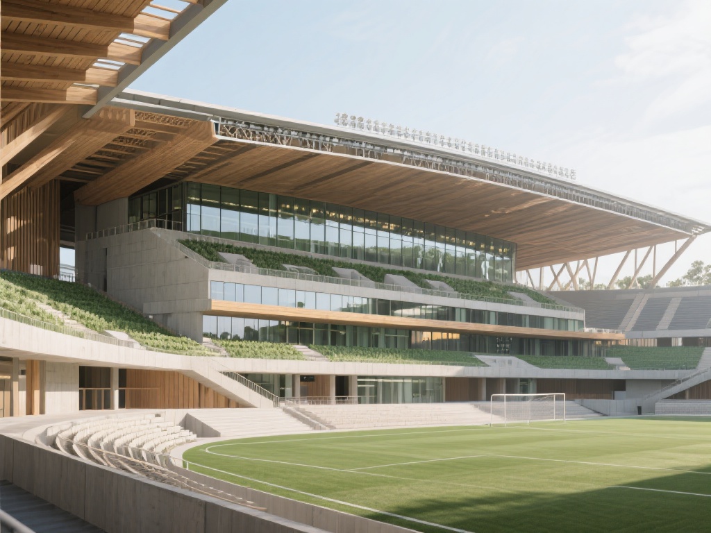 体育场的环保设计首先体现在材料的选择上。传统的建筑